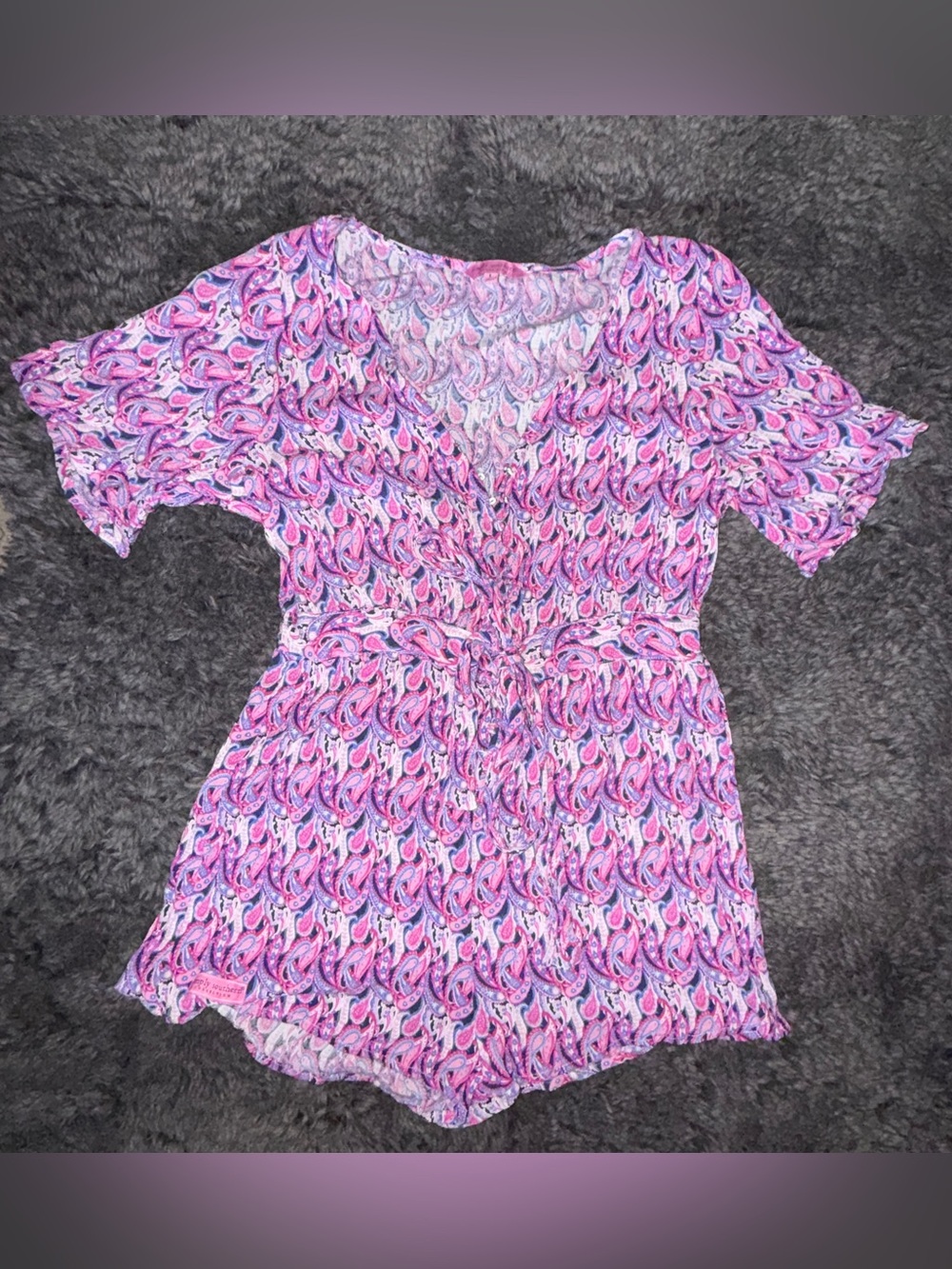 Simply Southern Pink & Purple Paisley Romper